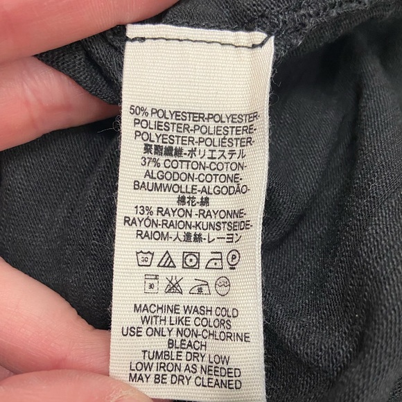 Free People Black Sundance T-Shirt V-neck NWT Sz M - Picture 4 of 7